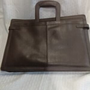 Skymaster Leather Briefcase Attache Case Brown No Shoulder Strap vintage
